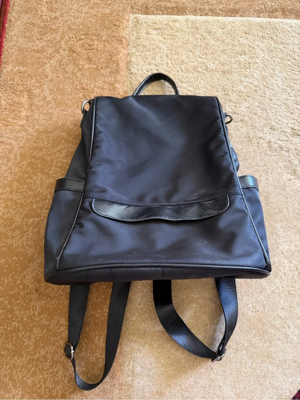 Younne Men's Black Nylon Backpack